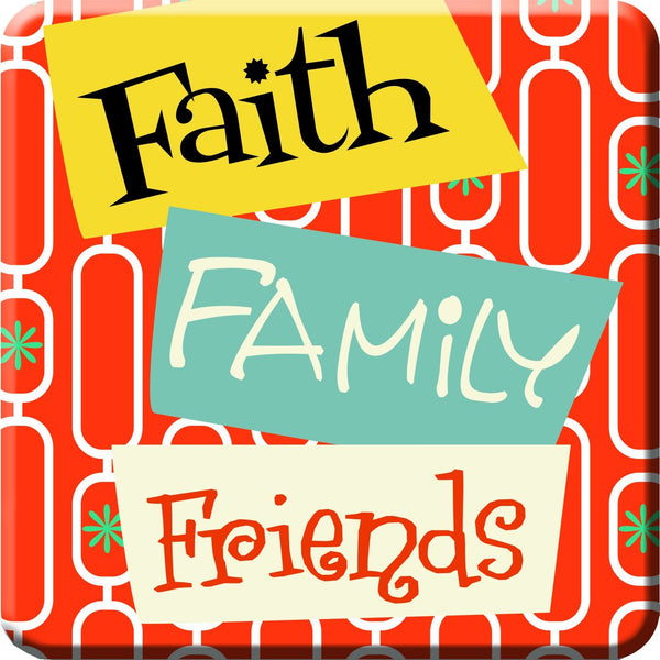 Retro Kitchen: Ceramic Magnet, Faith Family Friends