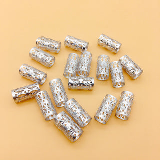 Buy silver-100pcs 100pcs/Bag 15mm Mix Color Beads Hair Beads