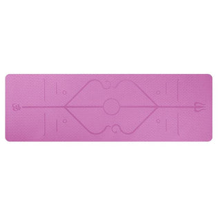 Buy pink 1830*610*6mm TPE Yoga Mat With Position Line Non Slip Carpet Mat for Beginner Environmental Fitness Gymnastics Mats