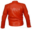 Red Brando Quilted Biker Leather Jacket
