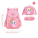 3 Pieces Pink Cat Children Backpack