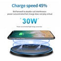 30W Fast Wireless Charger Pad For Samsung Galaxy Huawei Xiaomi Phone