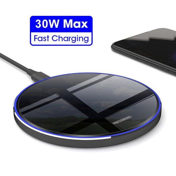 30W Fast Wireless Charger Pad For Samsung Galaxy Huawei Xiaomi Phone