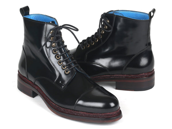 Paul Parkman Polished Leather Boots Black