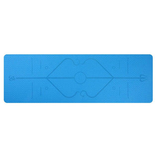 Buy blue 1830*610*6mm TPE Yoga Mat With Position Line Non Slip Carpet Mat for Beginner Environmental Fitness Gymnastics Mats