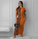 Leopard Print Bodycon Long Maxi Dress
