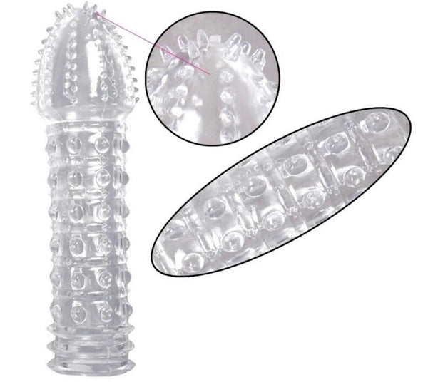 Reusable Condom Lube Textured Extender Sleeve Screw Thread Penis Cover Cock Ring Dildo Sheath Condoms Coque Sex Toys for Men