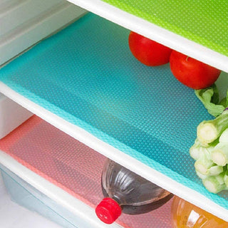 4pcs/Set Refrigerator Pad Antifouling Refrigerator Liners Washable Mildew Refrigerator Mats Can Be Cut Refrigerator Fridge Mats