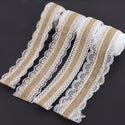 2m 4 Style Natural Jute Burlap Hessian Lace Ribbon Roll+White Lace