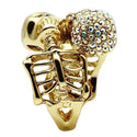 3W007 - Gold White Metal Ring with Top Grade Crystal  in Aurora