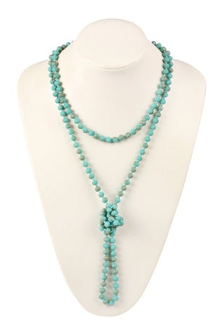 Buy turquoise-ombre 8mm Longline Hand Knotted Necklace