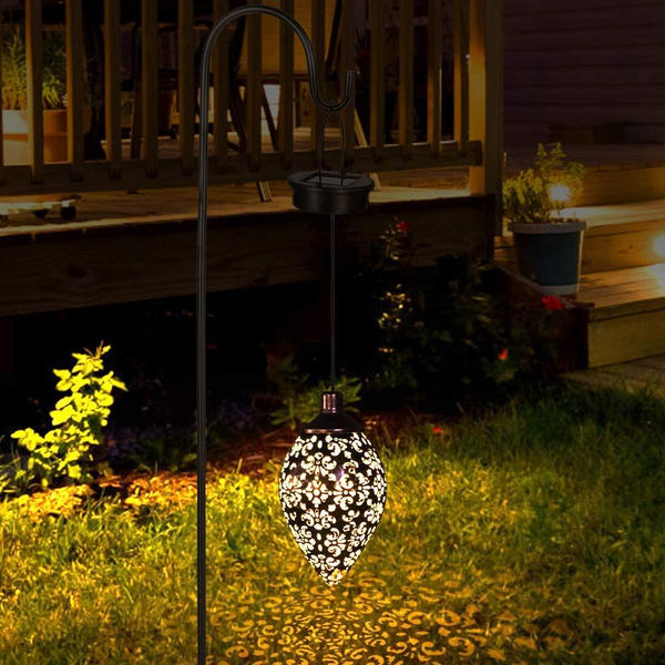Hanging Solar Lights Wrought Iron Hollow Outdoor LED Light SP