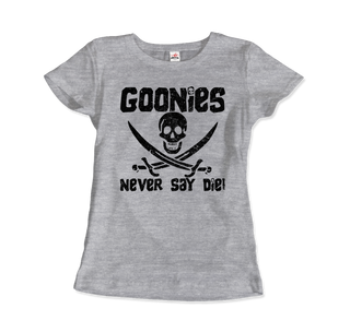 Buy heather-grey The Goonies Never Say Die Distressed Design T-Shirt