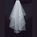 Two Layer Ribbon Edge White Ivory Wedding Veils Bridal Veil With Comb