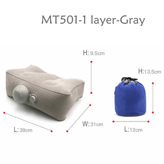 Buy mt501-1-layer-gray Inflatable Travel Foot Rest Pillow Kids Car Airplane Sleeping Bed Leg Support Office Neck Desk Pillows for Sleep on Long Flights