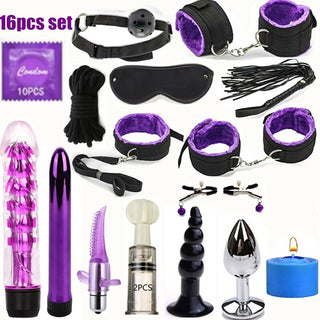 Buy 16pcs-set 23pcs Sexy Lingerie Nylon Bondage Sex Toy Exotic Set