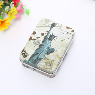 Buy style-1-statue-b 1pc Tin Cigarettes Cases Boxes Holder Sealed Tobacco Humidor Rolling Paper Storage Box Eiffel Tower Printed Smoking Accessories