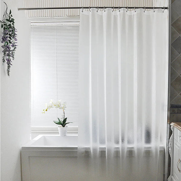 100% EVA 17S Thickened 3D Shower Curtain Waterproof Luxury Transparent Translucent Bathroom Mildew Plastic Bath With Hook