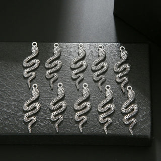 Buy silver-snake-10pcs 4pcs 3D Snake Shaped Nail Charms Luxury Glitter Rhinestones Oversized