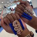 4pcs 3D Snake Shaped Nail Charms Luxury Glitter Rhinestones Oversized