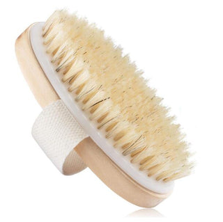 Buy style-1 TREESMILE Exfoliating Wooden Body Massage Shower Brush Natural Bristle Bath Brush SPA Woman Man Skin Care Dry Body Brush D40