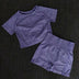purple shorts set