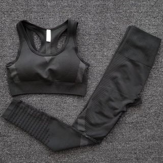 Buy black-bra-set 2PCS Sports Suits Women Seamless Yoga Sets