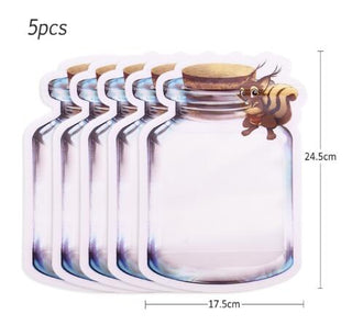Buy 5pcs-l Reusable Mason Jar Zipper Bags