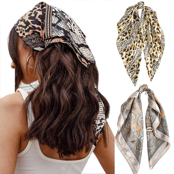 60*60cm Square Silk Scarf Women Headband Fashion Print Neck Scarfs