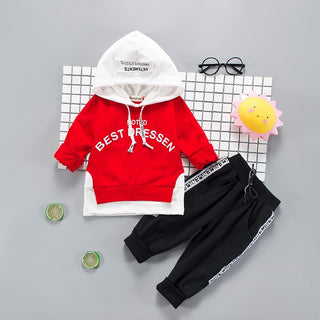 Buy red Hooded+Pant 2pcs Outfit Suit Boys Clothing Sets