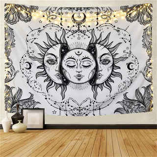 Buy picture-8 Skull Meditation Trippy Tapestry Wall Hanging Home Room Decor Carpet Boho Lil Cat Peep Astrology Hippie Witchcraft Tapiz Mandala