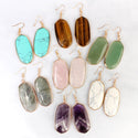 Natural Oval Stone Earrings