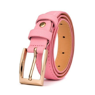 Buy 7-pink-cfb-ll 66 Styles 80cm Child PU Belt Gold Metal Round Buckle Short Waistband