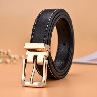 Buy 3-black-sb-2l 66 Styles 80cm Child PU Belt Gold Metal Round Buckle Short Waistband