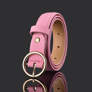 Buy 4-pink-rb-ll 66 Styles 80cm Child PU Belt Gold Metal Round Buckle Short Waistband