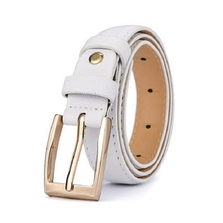 Buy 7-white-cfb-ll 66 Styles 80cm Child PU Belt Gold Metal Round Buckle Short Waistband