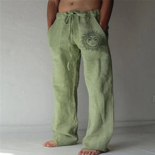 Buy color13 Soft Linen Pants Mid Waist Pocket Pants