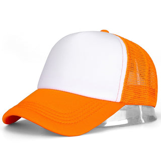 Buy orange-white 1 PCS Unisex Cap Casual Plain