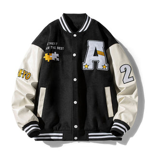 Buy black 2023 Varsity Letterman Jacket Custom Winter New Design Fleece Jacket Men Quality Outdoor Jackets