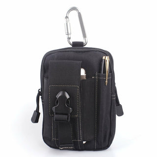 Buy black-white-thread Compact Multi-Purpose Gadget Pouch Waist Bag