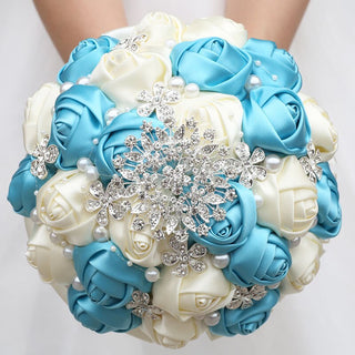 Buy 18cm-lake-blue Rhinestone Bridal Bouquets