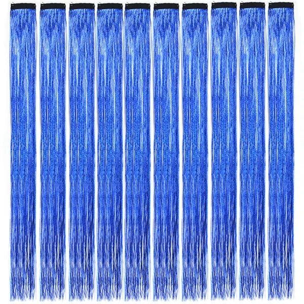 10Pack Sparkle Tinsel Clip on in Hair Extensions