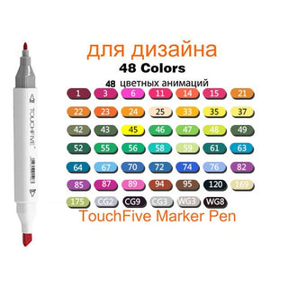Buy 48-colors TouchFive Markers 12/80/168 Color Sketch Art Marker Pen Double Tips  Alcoholic Pens for Artist Manga Markers Art Supplies School