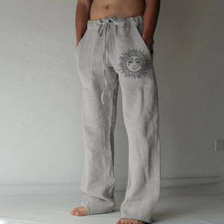Buy color12 Soft Linen Pants Mid Waist Pocket Pants