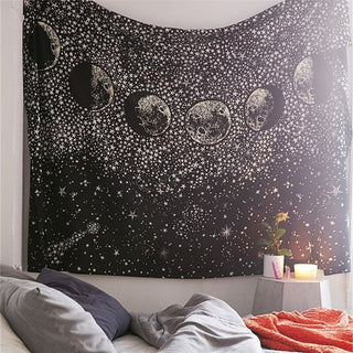Buy b Pink Starry Sky Wall Carpet Tapestry Wall Hanging Moon Hippie Psychedelic Tapestry Mandala Floral Boho Decor Yoga Beach Blanket