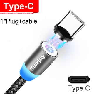 Buy gray-for-type-c Marjay Magnetic Micro USB Cable for iPhone Samsung Android Fast Charging Magnet Charger USB Type C Cable Mobile Phone Cord Wire