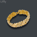 Liffly Bridal Dubai Gold Jewelry Sets Crystal Necklace Bracelet Nigerian Wedding Party Women Fashion Jewelry Set