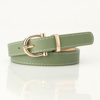 Buy green color square buckle decorative belt fashion casual