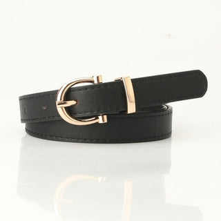 Buy black color square buckle decorative belt fashion casual
