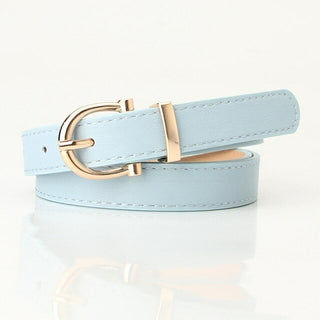 Buy blue color square buckle decorative belt fashion casual